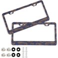 thumbnail image 2 of GZHJMY Paisley License Plate Frames, License Plate Covers, 2 Packs Universal Aluminum Tag Frame with 2 Holes & Screw Caps for Front and Rear Car Tags, Round Hole Decorative, 2 of 7