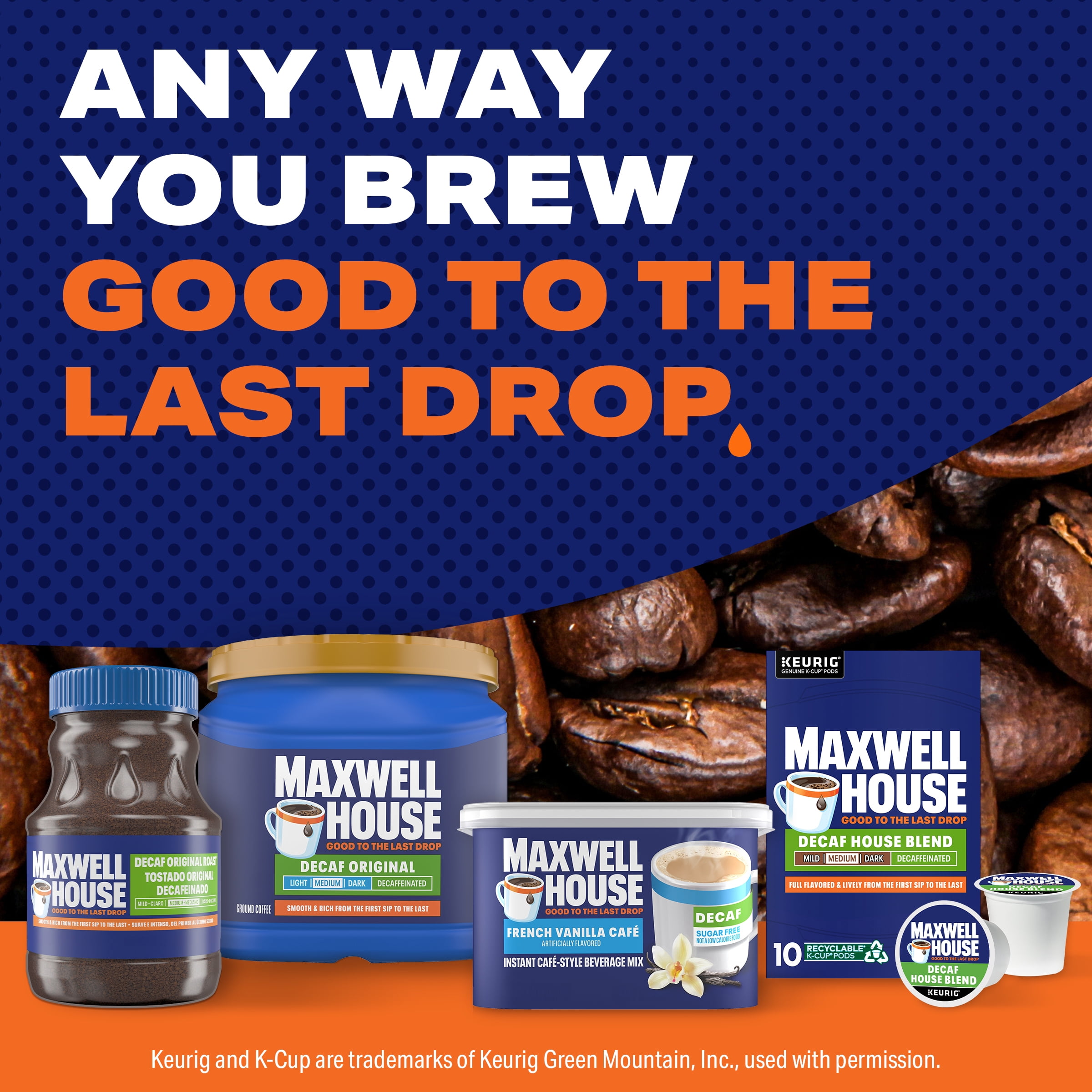 (8 pack) Maxwell House International French Vanilla Sugar Free Decaf Instant Coffee, Decaffeinated, 4 oz. Canister