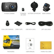 Z-EDGE Dual Dash Cam 4.0 Touch Screen Front and Rear Dash Cam FHD 1080P with Night Mode Black