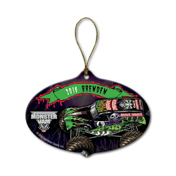 Personalized Monster Jam Grave Digger Christmas Ornament