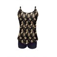 thumbnail image 5 of Tankini Sets for Women ,Summer Two Piece Swimsuits Boyleg Tummy Control Swimwear Vintage Floral Print Swim Tank Tops High Waist Trunks Beach Bathing Suit Sets Multicolor D L, 5 of 7