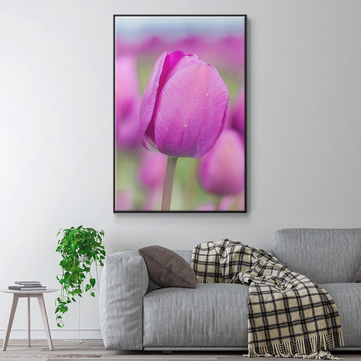 Magenta Stem Framed Premium Gallery Wrapped Canvas - Ready to Hang
