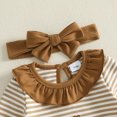 thumbnail image 6 of Cjfdfy Newborn Baby Girl Thanksgiving Clothes My Roll Are Homemade Embroidery Striped Romper Long Sleeve Jumpsuits With Headband Infant Cute Thanksgiving Fall Winter Outfits, 6 of 9