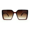 thumbnail image 2 of Womens Classy Rimless Plastic Squared Butterfly Diva Sunglasses All Brown, 2 of 4