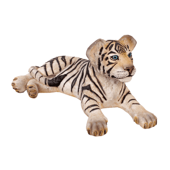 Laying Siberian Tiger Cub Life Size Statue