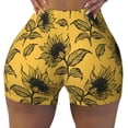 thumbnail image 2 of Fuzoiu Autumn Sunflower Print Women's Workout Shorts,Workout Biker Shorts Women,Exercise Fitness Shorts,Scrunch Short, Athletic Shorts for Gym Yoga Running Sport Active-Medium, 2 of 8