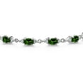 thumbnail image 2 of Gem Stone King 925 Sterling Silver Green Chrome Diopside and White Moissanite Tennis Bracelet for Women (7.51 Cttw, Gemstone Birthstone, Oval 6X4MM, 7 inch), 2 of 5