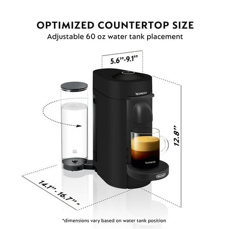 De'Longhi - Nespresso Vertuo Plus Deluxe Coffee and Espresso Maker by De'Longhi, Matte Black - Matte Black