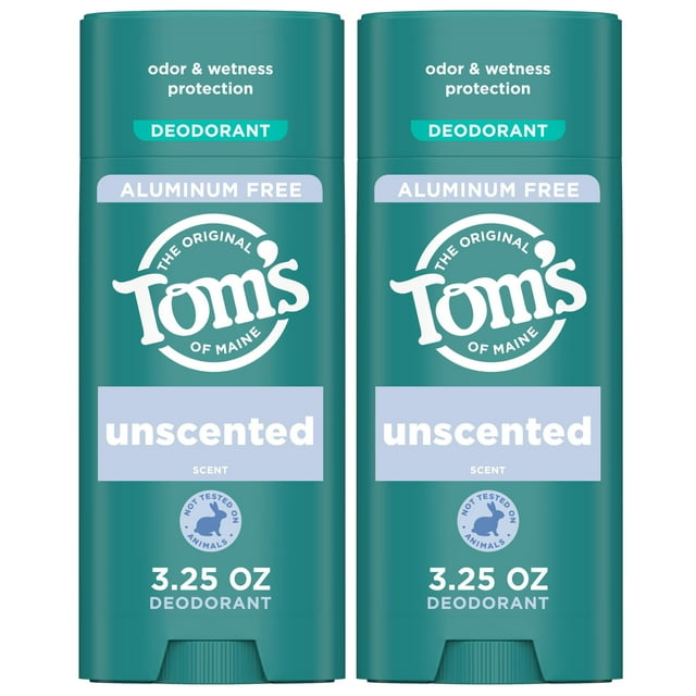Desodorante Tom's of Maine, sin perfume, sin aluminio, 95 ml (paquete de 2)