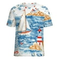 thumbnail image 5 of Coastal Lighthouse Sailboat T Shirts Basic T-Shirt Short Sleeve Ladies Tee Shirt Summer Graphic Clothing, 5 of 7