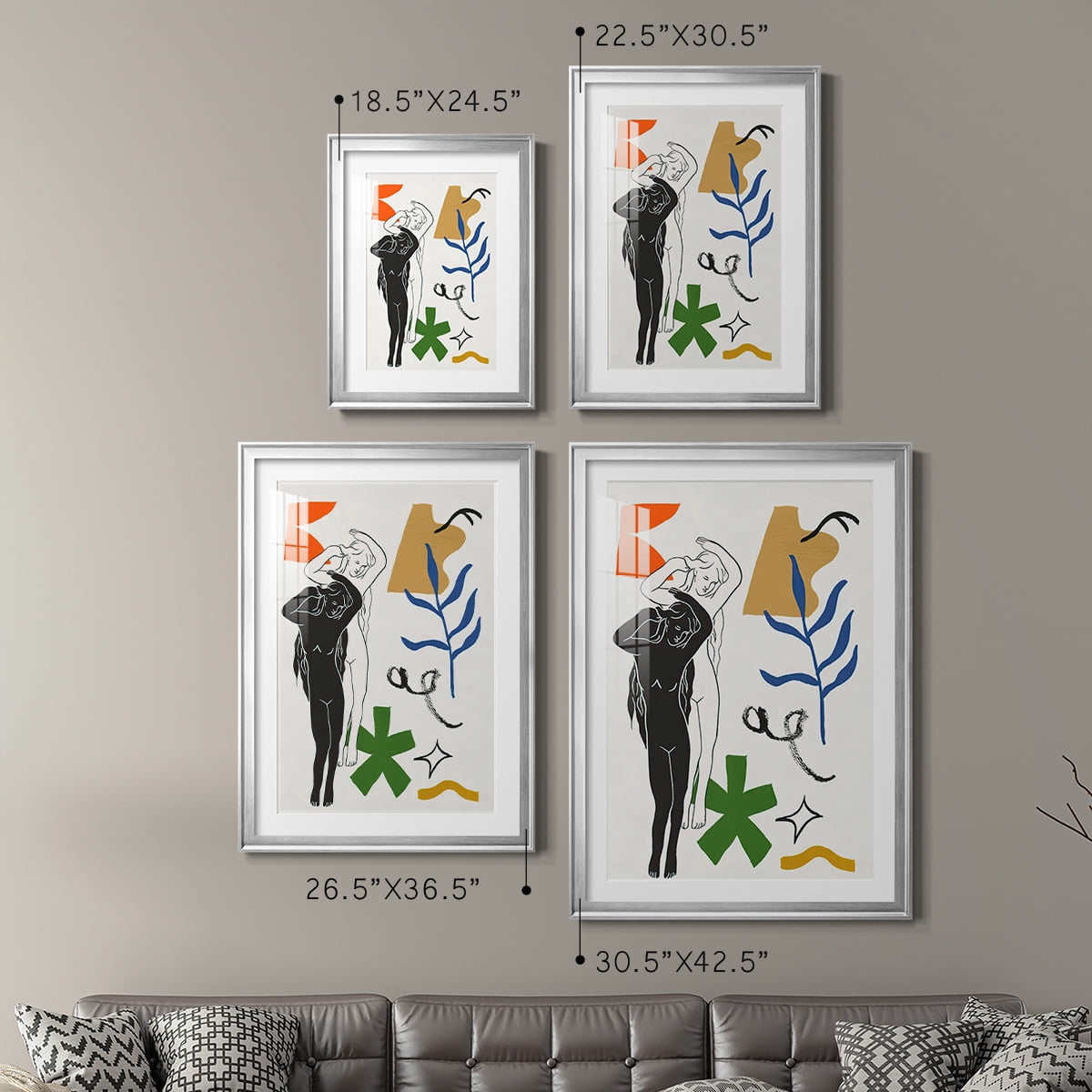 Wexford Home Starry Venus I Premium Framed Print, 30.5" x 42.5" - Ready to Hang, Silver (Set of 2)