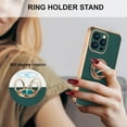 thumbnail image 6 of Electroplated Magnetic Ring Holder Case for iPhone 15 Pro Max, 360 Degree with Rotation Metal Anti-Drop Finger Ring Holder Magnet Car Holder Soft Slim Silicone Shockproof Cover - Dark Green, 6 of 18