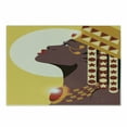 thumbnail image 1 of Queen Cutting Board, Abstract Design Woman Cartoon with Sun in Background, Decorative Tempered Glass Cutting and Serving Board, Small Size, Dark Mauve Burgundy, by Ambesonne, 1 of 1