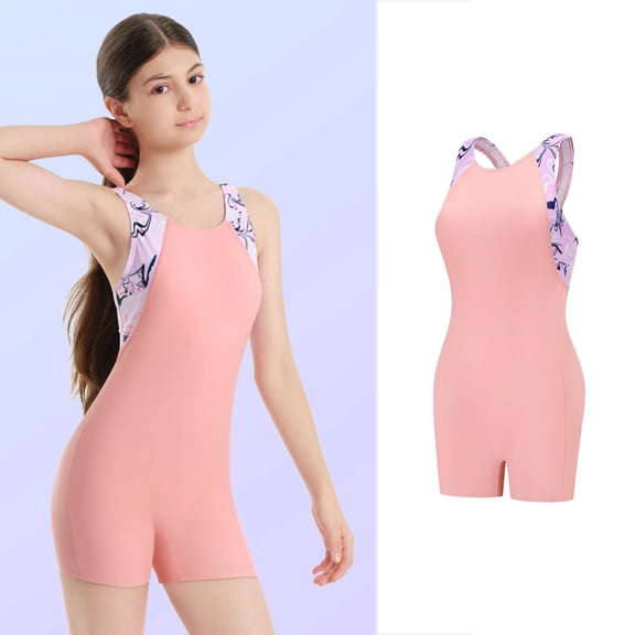 Kids Girls Bathing Suit sleeveless 1 Piece Swimsuits Fashion Beach Bathing Suits Girls Clothes Size 7-8 Years