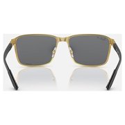 Ray Ban Polarized Blue Gold Chromance Square Unisex Sunglasses RB3721CH 187/J0 59