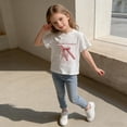 thumbnail image 4 of ITSAME T-Shirts for Girls, Lightweight Comfort Cute Bow Cotton Summer Casual Fashion Tops White Size 10, 4 of 9