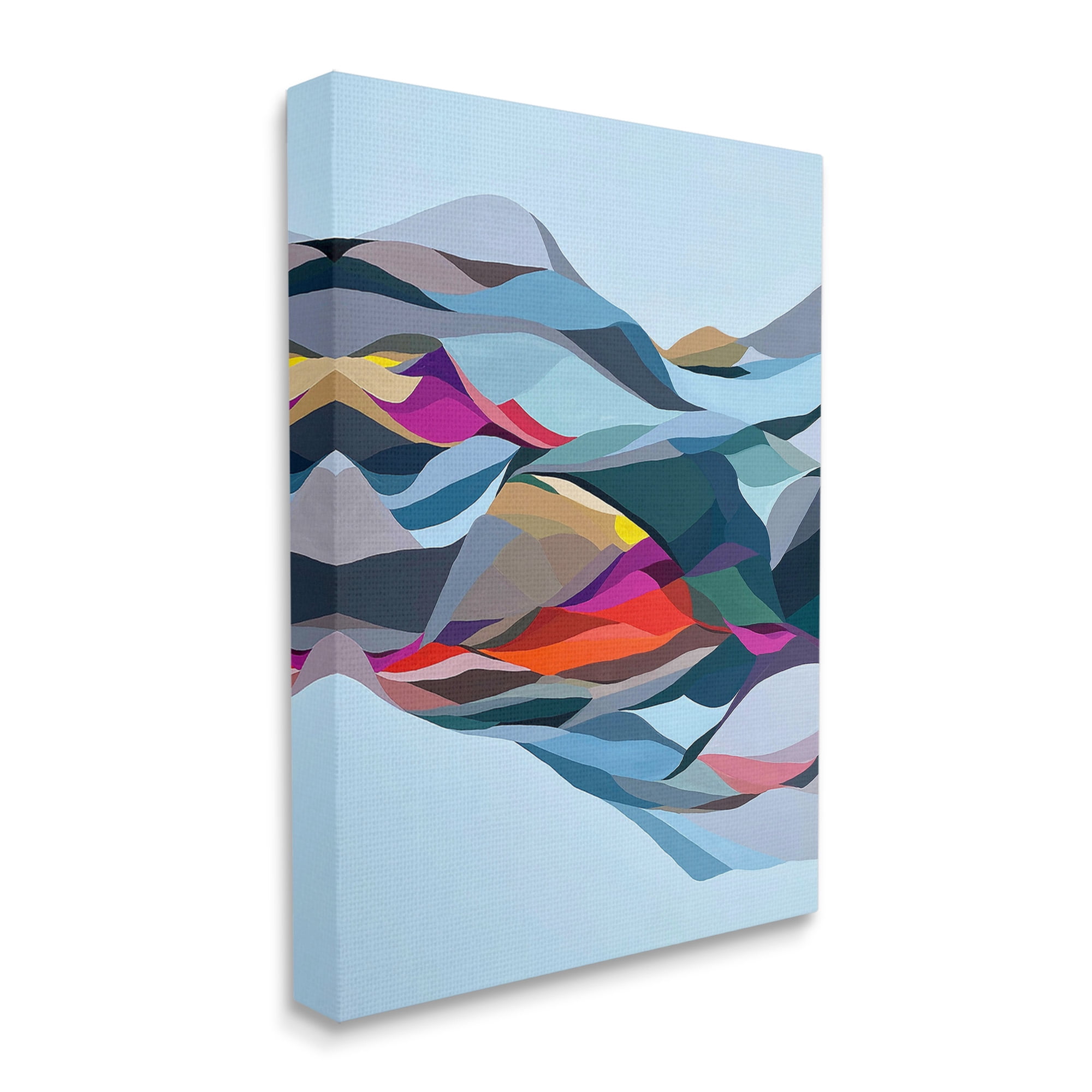 Stupell Industries Flowing Geometric Shapes Abstract Painting Gallery Wrapped Canvas Art Print Wall Art, 30 x 40