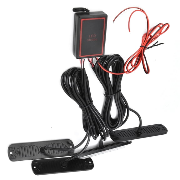 4x6LED Car Strobe Light Kit With Remote, Red/Blue Emergency Warning Flash, 12V, Easy Install