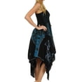 thumbnail image 4 of Sakkas Amara Batik Handkerchief Hem Dress - Blak / Blue - OS, 4 of 4