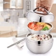 thumbnail image 2 of Toystoory Fiambrera térmica duradera, liviana y portátil, para el trabajo o la escuela, fiambrera Bento resistente y duradera Cocina y Comedor plata 0.8L, 2 of 6