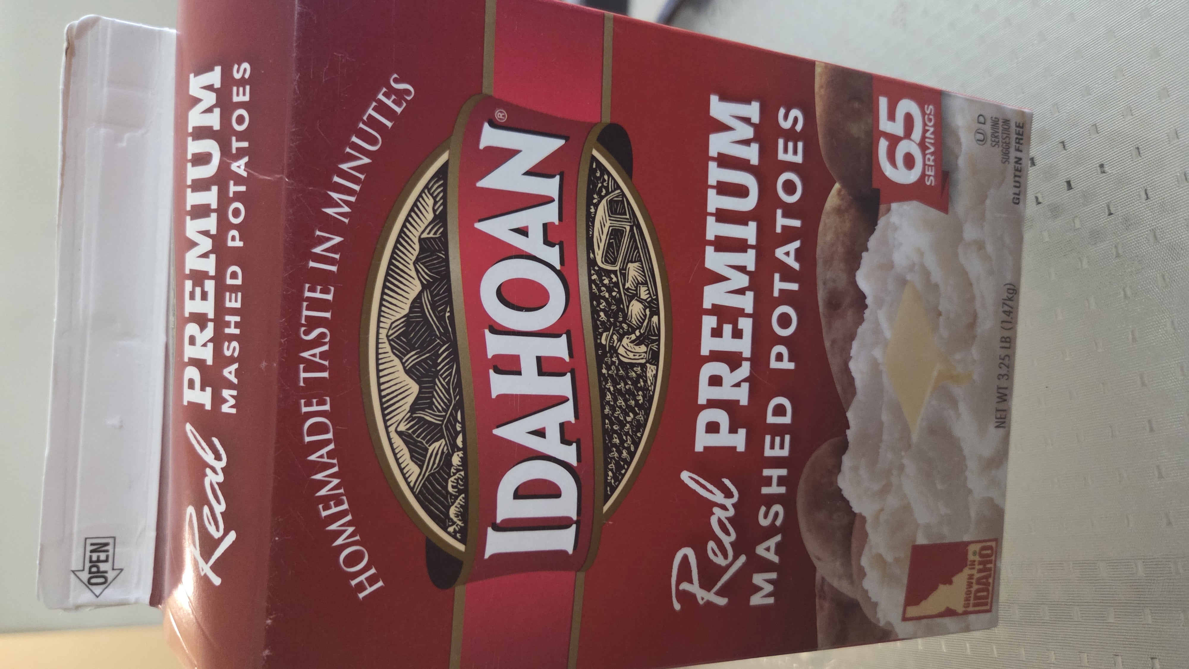 Idahoan Real Mashed Gable Carton, Premium, Valuue 2 Pack ( 3.25lb Carton Each )