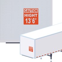 Caution High 13' 6" Vinyl Decal Sticker - Many Colors & Sizes - Height Trailer Sign Truck Safety Markings for Dry Van and Reefer Trailers Caution Clearance Height Sign Truck Decals (10" x 11", Orange)