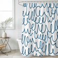 thumbnail image 4 of Blue Abstract Swirls Bathroom Shower Curtains with 12 Hooks Polyester Waterproof Shower Curtain for Stalls and Bathtubs Minimalist Modern Decorative Bathroom Privacy Curtain 36x78 Inches, 4 of 9