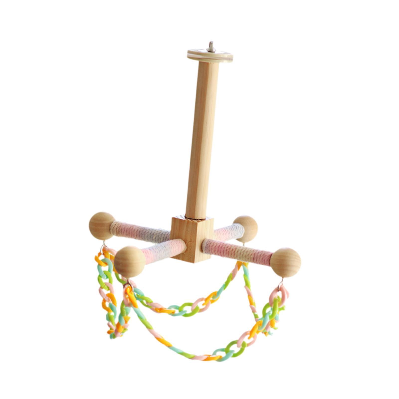 Bvdfgk Enrichment Cockatiel Toy Bird Stand Perch Toy Fun with Swing Rotating Parrot Toy