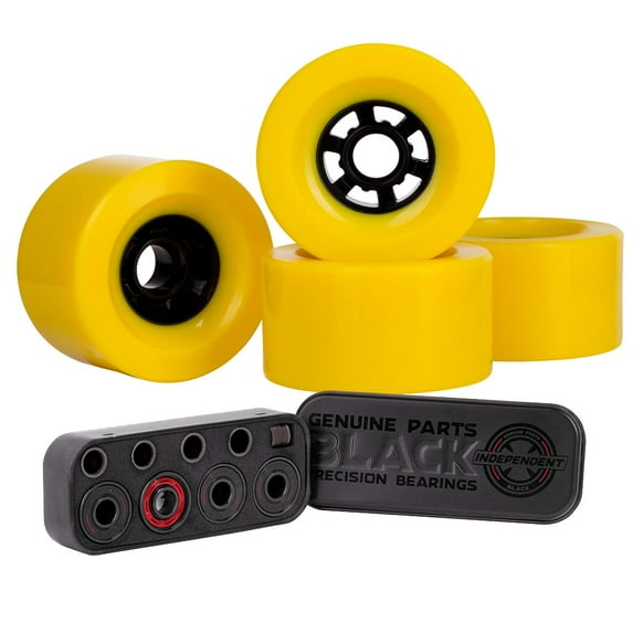 Cal 7 Skateboard Wheels 83mm 78a with Independent Genuine Parts Precision Bearings (Yellow)