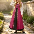 thumbnail image 5 of LEKWK Renaissance Dress for Women Lace-Up Long Sleeve Maxi Dress Vintage Medieval Dress Flowy Gorgeous Outfit for Halloween Cosplay Theme Party, 5 of 7