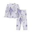 thumbnail image 2 of Disketp Pajamas Set Long Sleeve Sleepwear Womens Button Down Nightwear Pj Sets-Stripes And Sprigs Of Lavender, 2 of 9