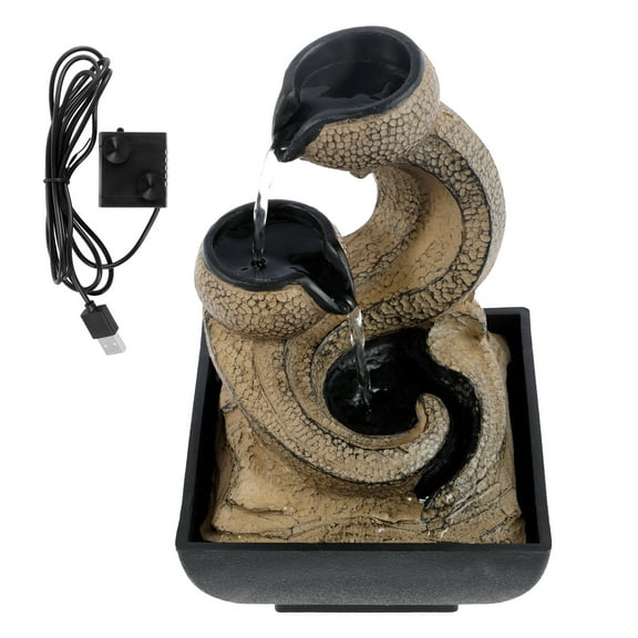 Toorise Water Fountain Resin Desk Fountain Small Tabletop Fountain Portable Water Feature Decorative Indoor Fountain Modern Indoor Decoration for Relaxation and Room Decor