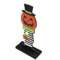 thumbnail image 1 of Adorno de de calabaza para Halloween, artesanías de madera, obra de arte coleccionable, decoración de Halloween para casa encantada, accesorios Estilo A Macarena signo de halloween, 1 of 8