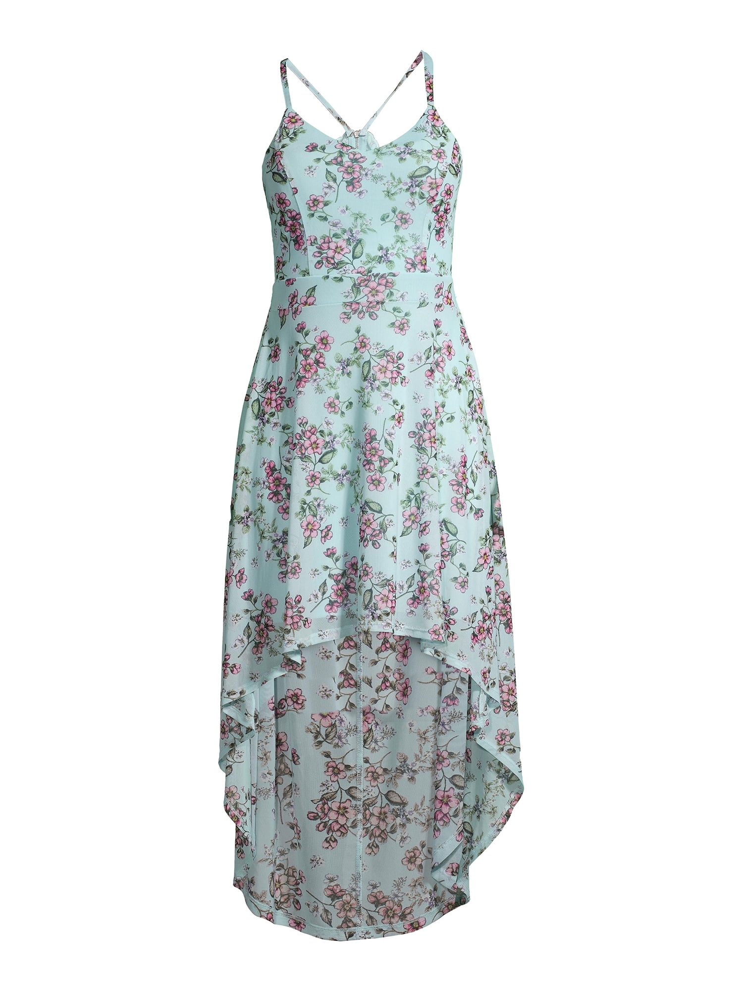 No Boundaries Lace Back Print Dress - Walmart.com