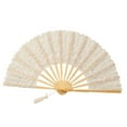 thumbnail image 3 of Abbraccia Chinese Foldable Fan Portable Vintage Dancing Props Fan for Birthday Dance Party Beige, 3 of 10