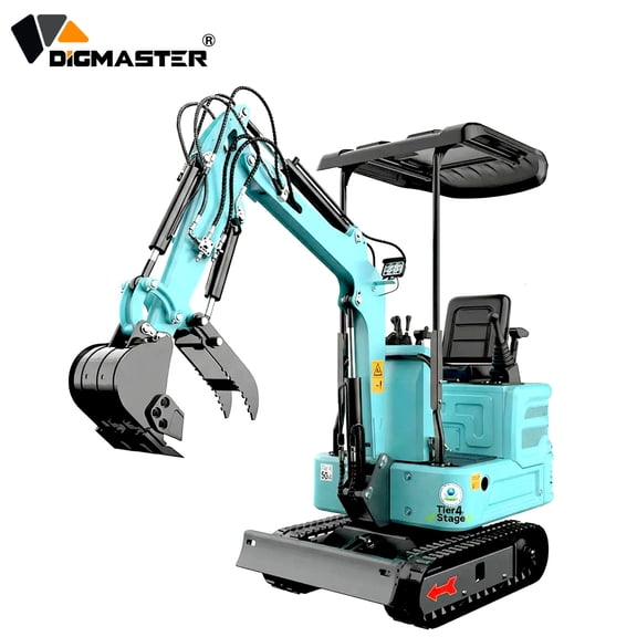 DigMaster 1.4 Ton Mini Excavator Kubota Twin-Cylinder Diesel Engine Hydraulic thumb Compatible Multiple Attachment farms yards forestry and more EPA