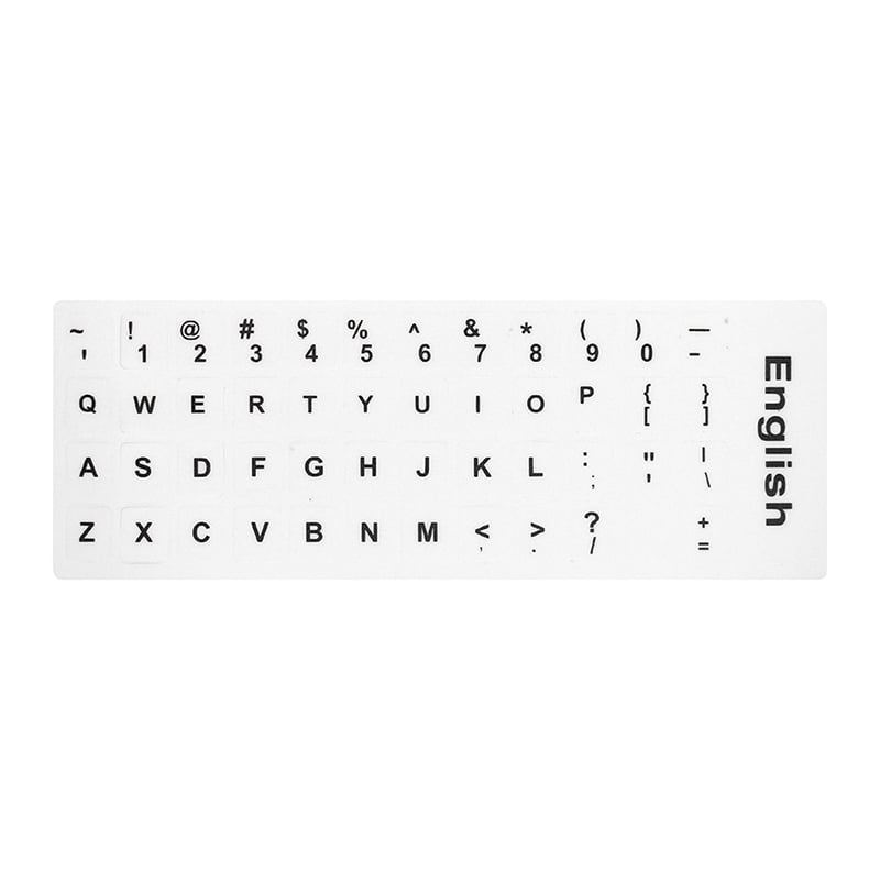 REPLACEMENT ENGLISH US KEYBOARD STICKERS ON LIGHT GREY BACKGROUND 