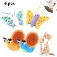 thumbnail image 2 of Ensemble de 4 Jouets Interactifs pour Chat avec Herbe à Chat, Jouet en Peluche avec Escargot Papillon, 2 of 10