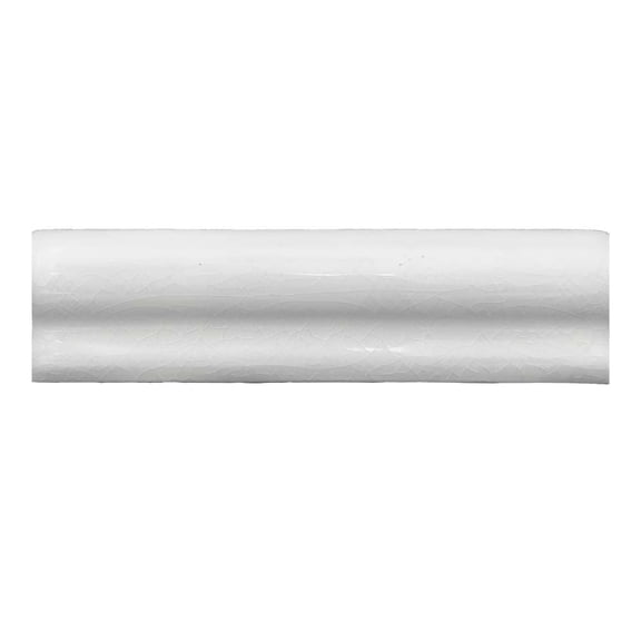 The Tile Life Frost Crackle 2" x 6" Blanco Glossy Ceramic Chair Rail