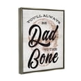 thumbnail image 3 of Stupell Dad To The Bone Funny Skull Phrase Inspirational Painting Gray Floater Framed Art Print Wall Art, 3 of 6