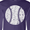 thumbnail image 4 of Inktastic Distressed Baseball in White Long Sleeve T-Shirt, 4 of 5