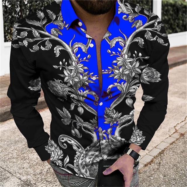 Camisa estampada de manga larga para hombre, suave, cómoda, de diseñador, para fiestas, al aire libre, de lujo, para primavera y verano, de alta calidad