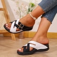 thumbnail image 5 of LOVZFMLL Wedge Sandals for Women with Arch Support Open Toe Cross Strap Soft Slippers Summer Casual Outdoor Walking Slides White 8.5, 5 of 9