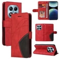 thumbnail image 1 of For Xiaomi Redmi Note 14 Pro 4G Leather Phone Case Stand Wallet with Bi-colour Splicing Design - Gre, 1 of 5