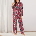 thumbnail image 2 of Balery Rooster Head Conjunto de Pijama con Estampado para Mujer, Conjunto de Dos Piezas con Manga Larga, Ropa de Dormir Suave con Bolsillos, Pijamas Cómodos-Large, 2 of 7
