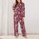 thumbnail image 2 of Fotbe Rooster Head Conjunto de Pijama de Manga Larga para Mujer con Estampado, Ropa de Dormir de 2 Piezas, Conjunto de Casa Suave y Cómodo con Bolsillos-Small, 2 of 7