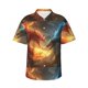 thumbnail image 1 of Fotbe Red And Blue Fire Dragon B Camisa Hawaiana para Hombre Unisex – Camisa Casual de Verano con Botones de Manga Corta de Algodón y Lino,Large, 1 of 7