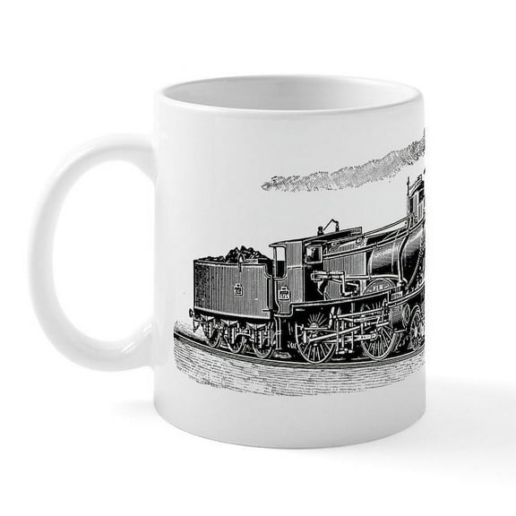 CafePress - VINTAGE TRAINS Mug - 11 oz Ceramic Mug - Novelty Coffee Tea Cup
