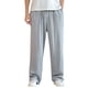 thumbnail image 1 of Pantalones casuales de lino para hombre con cintura elástica y color liso - Pantalones holgados de mezcla de algodón para el día a día y actividades al aire libre, para primavera/verano, 1 of 5