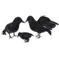 thumbnail image 2 of Crow Shape 3Pcs Black Crow Halloween Decorations Realistic Design for Halloween Party 28x17cm Decoration, 2 of 3